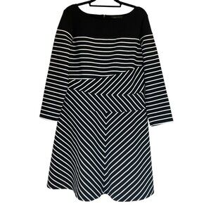 Women's BCBG MAX AZRIA KORYN Striped Dress‎ Black/White Size Large